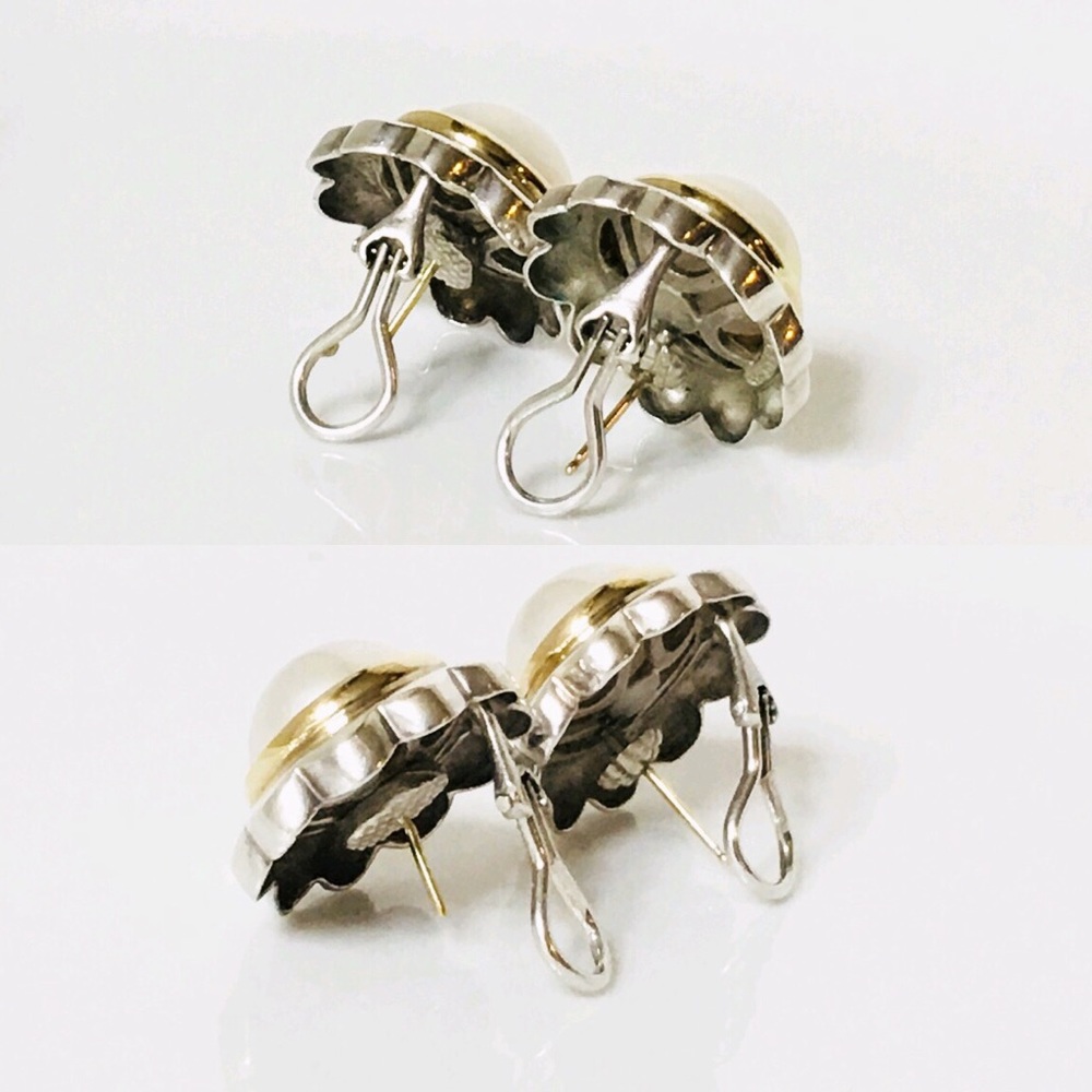 Tiffany & Co. Sterling & 18k Mabe Pearl Earrings - Picture 4 of 9